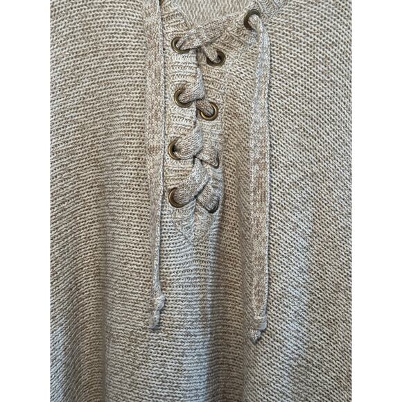 Francescas Alya Oversized Poncho Sweater Cape BOHO Beige Size S/M - Picture 4 of 12